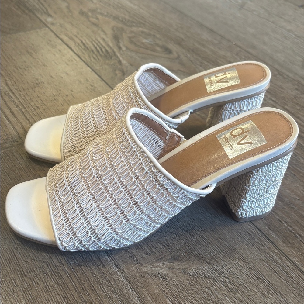 Dv By Dolce Vita Hemma Woven Chunky Block Heel Mule In Ivory Nordstrom Revolve